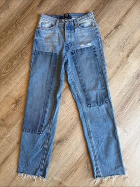 BDG Slim Straight Patchwork Jeans